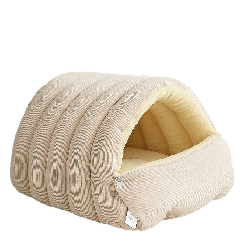 Removable And Washable Closed Cat House Winter Warm Pet Sleeping Nest