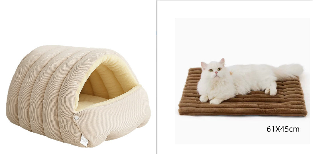 Removable And Washable Closed Cat House Winter Warm Pet Sleeping Nest